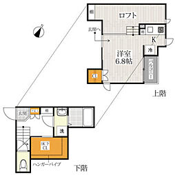 CB指扇ミネルヴァ 1Kの間取図画像