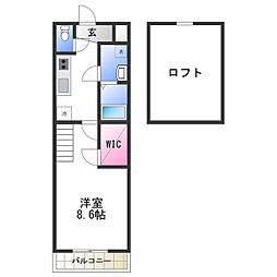 エステ・ラグーナ八番館 1Kの間取図画像