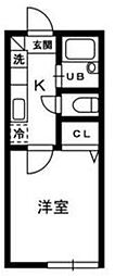グランドール上北沢 1階1Kの間取り