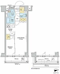 RESIDENCEKLENJI 1LDKの間取図画像