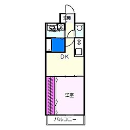 Krehl宿院 1DKの間取図画像