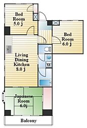 ヒルズセントポール 3LDKの間取図画像