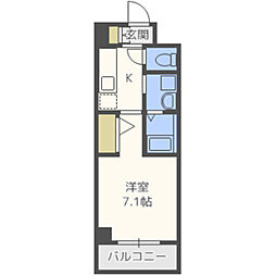 アンリシール 301 3階1Kの間取り