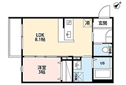 robot home 北柏 1階1LDKの間取り