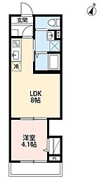 green avenue さいたま新都心 2階1LDKの間取り