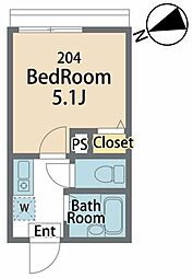 coto 1Kの間取図画像