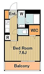 ダイヤモンドハイツ 2階1Kの間取り
