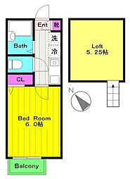 マピエス東生田ＭＡＳＥ 1階1Kの間取り