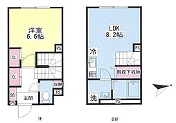グランファーロ下北沢 104 1階1LDKの間取り