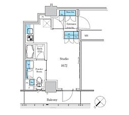 パークアクシス滝野川ラブリーズ ワンルームの間取図画像