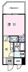 新横浜FSビル 1Kの間取図画像