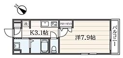 ＰＬＯＶＥＲ　ＭＡＩＳＯＮ 2階1Kの間取り