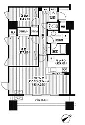 ループエム 4階2LDKの間取り