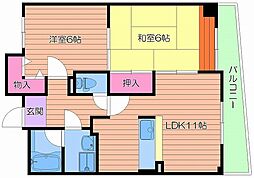 フレアコート京橋 2LDKの間取図画像