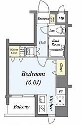 PALACESTUDIO麻布EAST ワンルームの間取図画像