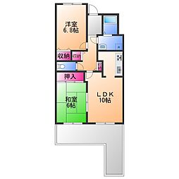 南海線 岡田浦駅 徒歩20分の賃貸マンション 9階2LDKの間取り