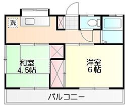 コーポレイモンド 2DKの間取図画像