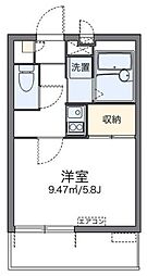 レオパレスパルフェタムール北沢 2階1Kの間取り