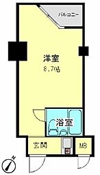 インペリアル赤坂フォラム ワンルームの間取図画像