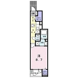 アーヴルコート 1Kの間取図画像