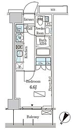ParkAxis横濱大通り公園 1Kの間取図画像