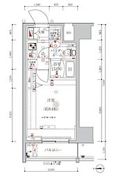ARTESSIMOCRUCE 1Kの間取図画像