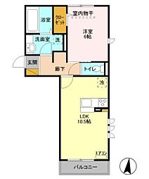 クランリジエル 1LDKの間取図画像