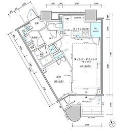 パークタワー勝どきサウス 1LDKの間取図画像