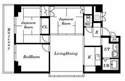 セントラルビラ 6階3LDKの間取り
