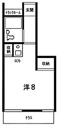 レイクサイド石神井 ワンルームの間取図画像
