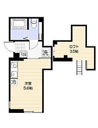 パークガーデン元住吉 ワンルームの間取図画像