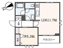 カーサ・フェリーチェ桜上水 3階1LDKの間取り