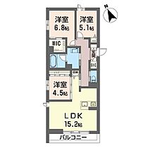 セレーノフォンテ 00105 ｜ 栃木県小山市城北６丁目14-1（賃貸アパート3LDK・1階・73.99㎡） その2