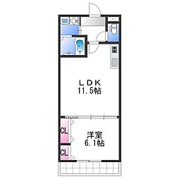 楠弥の里 1LDKの間取図画像
