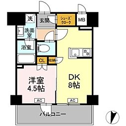 ロイジェント豊島園 1DKの間取図画像