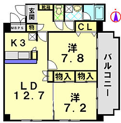 SERENOM 2LDKの間取図画像