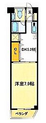 アドレス豊栄 1DKの間取図画像