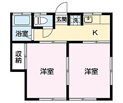 新里コーポ 2Kの間取図画像
