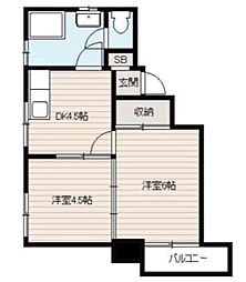 スターライトマンション 3DKの間取図画像
