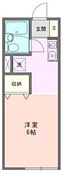 エスプリ片倉A 1Kの間取図画像