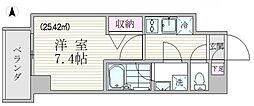 エスジーコート元浅草 1Kの間取図画像