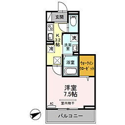 エンペラー　Ｂ 3階1Kの間取り