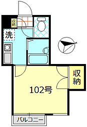グランコート 1階1Kの間取り