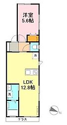 サンライズ天王台 1LDKの間取図画像
