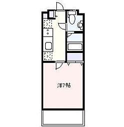 第5ベルビュー 2階1Kの間取り
