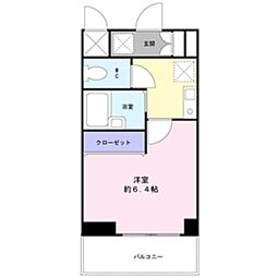 プルメリア 1Kの間取図画像
