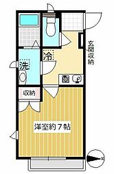 コモド狭山ヶ丘 1Kの間取図画像