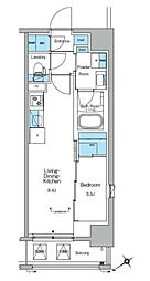 ルフォンリヴェント門前仲町 1LDKの間取図画像