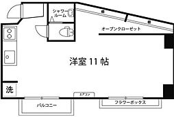 中野パークス ワンルームの間取図画像