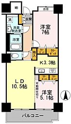 品川シーサイドビュータワー1 6階2LDKの間取り